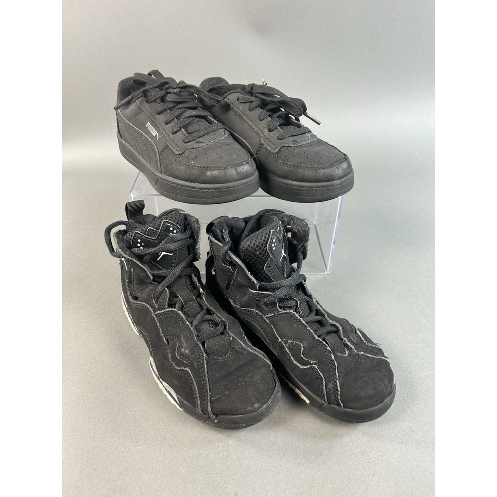 Puma & Nike Air Jordan Toddler Shoes Lot Size 12C Black Sneakers Boys